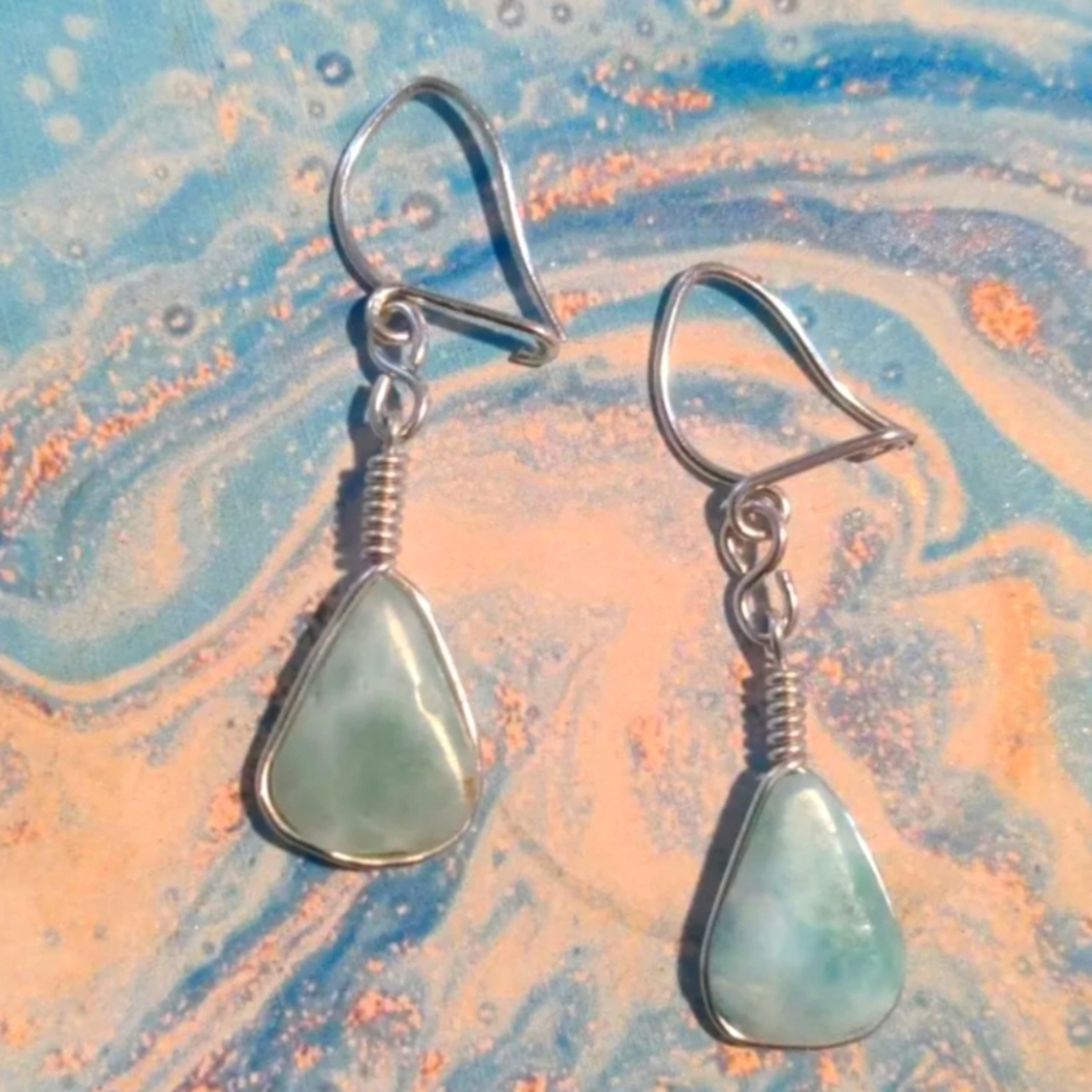 Turquoise Silver Artisan Earrings